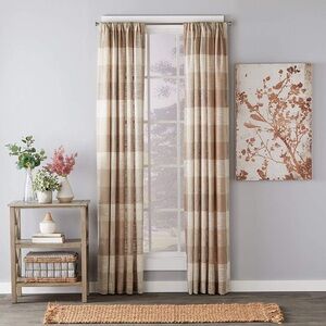 SKL Home by Saturday Knight Ltd. Aiden 84 Inch Curtain Panel in Taupe Plaid